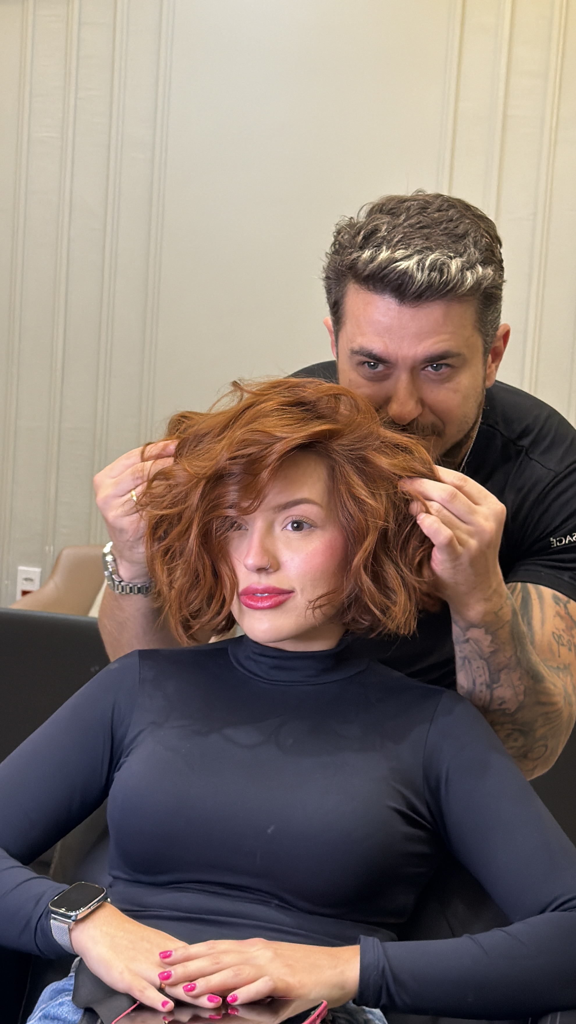 Coloração ruiva com ondas